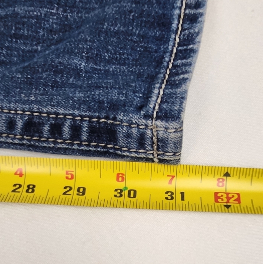 Miss Me Medium Wash Boot Cut Denim Jeans Black lace And Jewel Embellishments - Picture 9 of 13